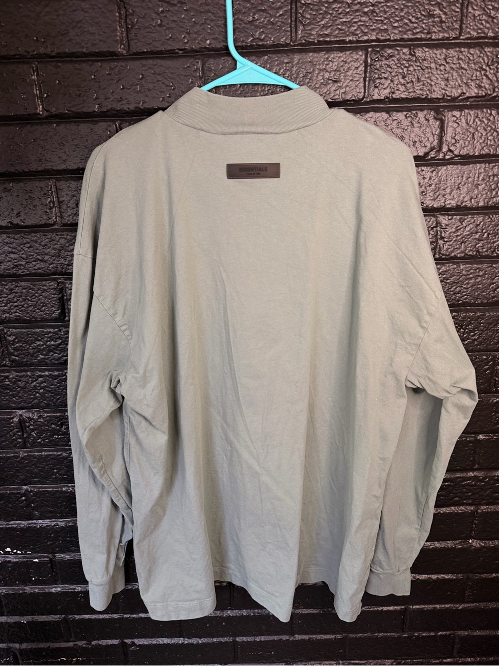 ESSENTIALS Men's Long Sleeve Tee - Sage Green | Size Large - Picture 5 of 5